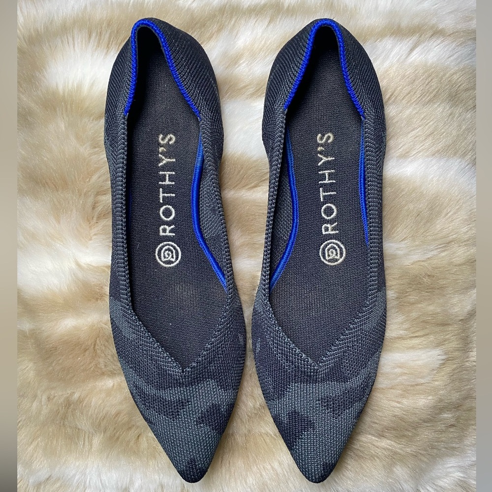 Rothy’s The Point Camo Grey Flat Size 7 EUC